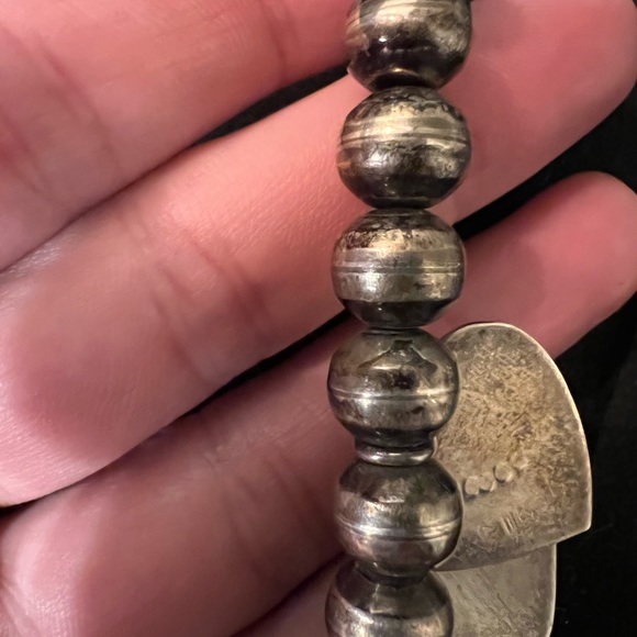 Vintage Don Lucas 11 Hearts  Turquoise & Sterling Silver Necklace - Picture 5 of 8